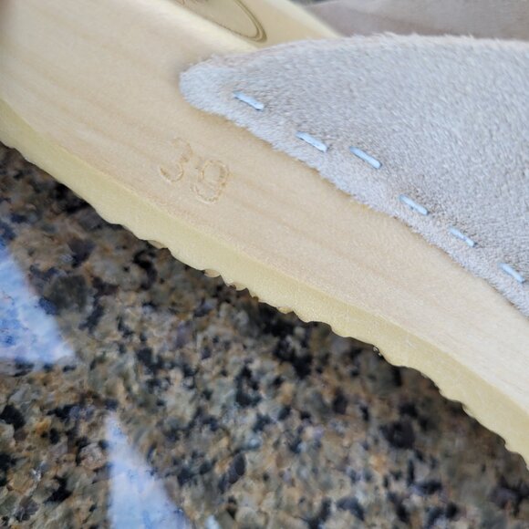 No. 6 Contour Suede Clog on Flat Base in Chalk White Suede - Picture 9 of 15
